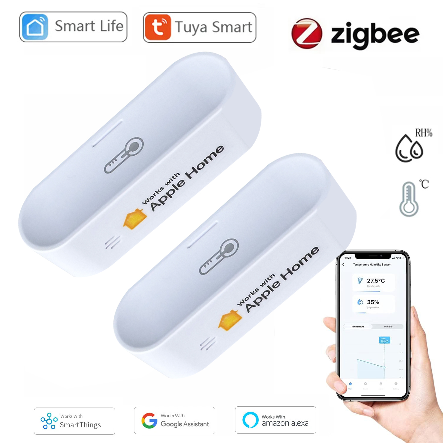 Smart Home Furniture - Tuya Smart Zigbee Temperature and Humidity