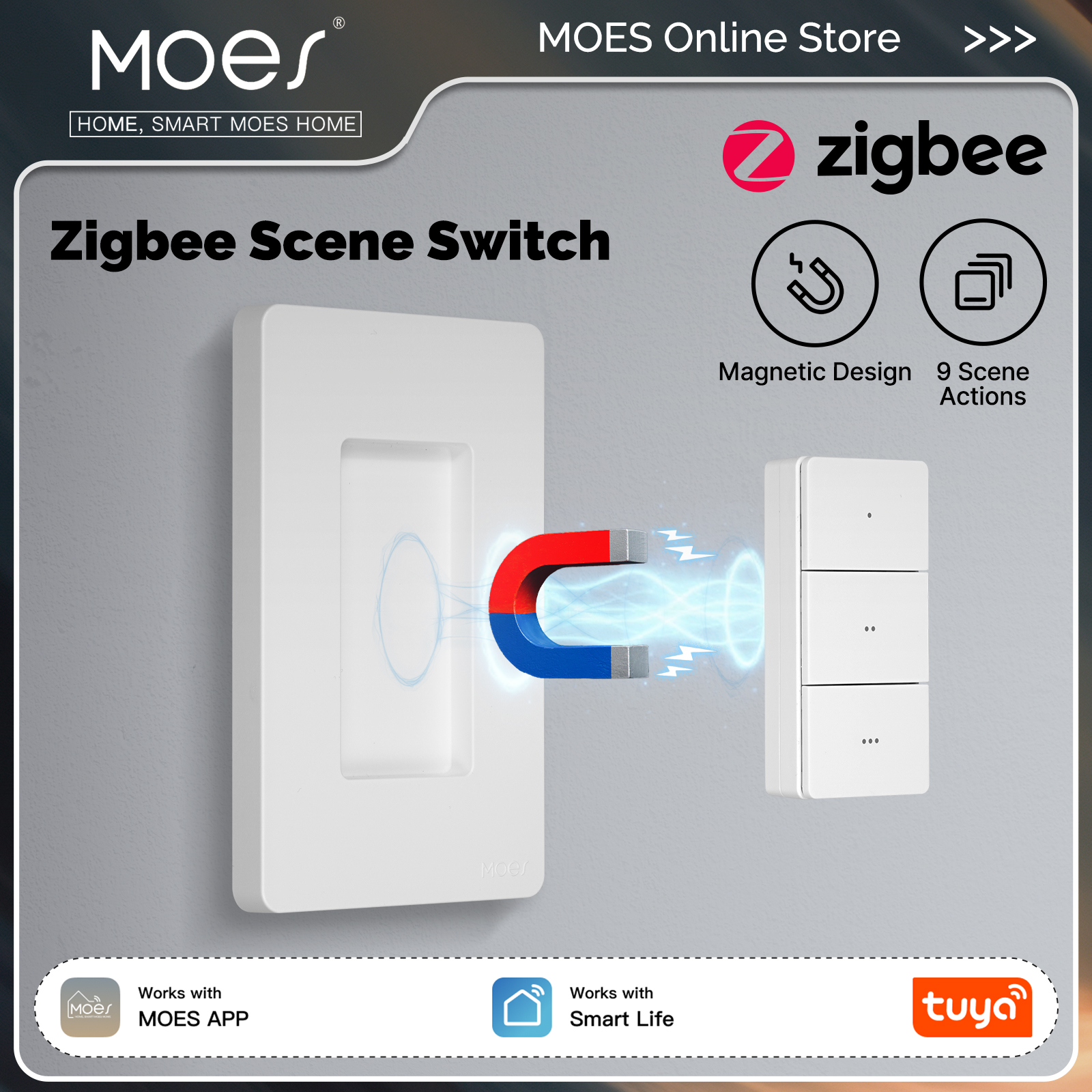 Tuya Smart Switch - MOES Tuya Zigbee Smart Wireless Scene