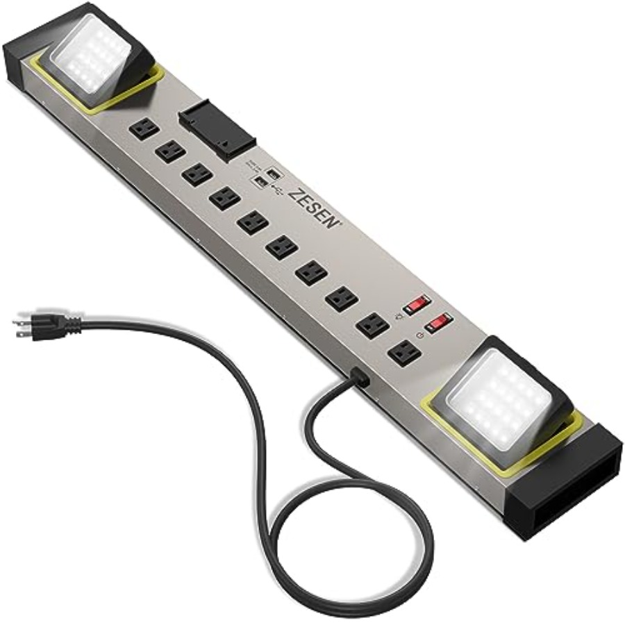 Smart Home Usb - Workshop/Garage/Office/Home 10-Outlet Power Strip with LED