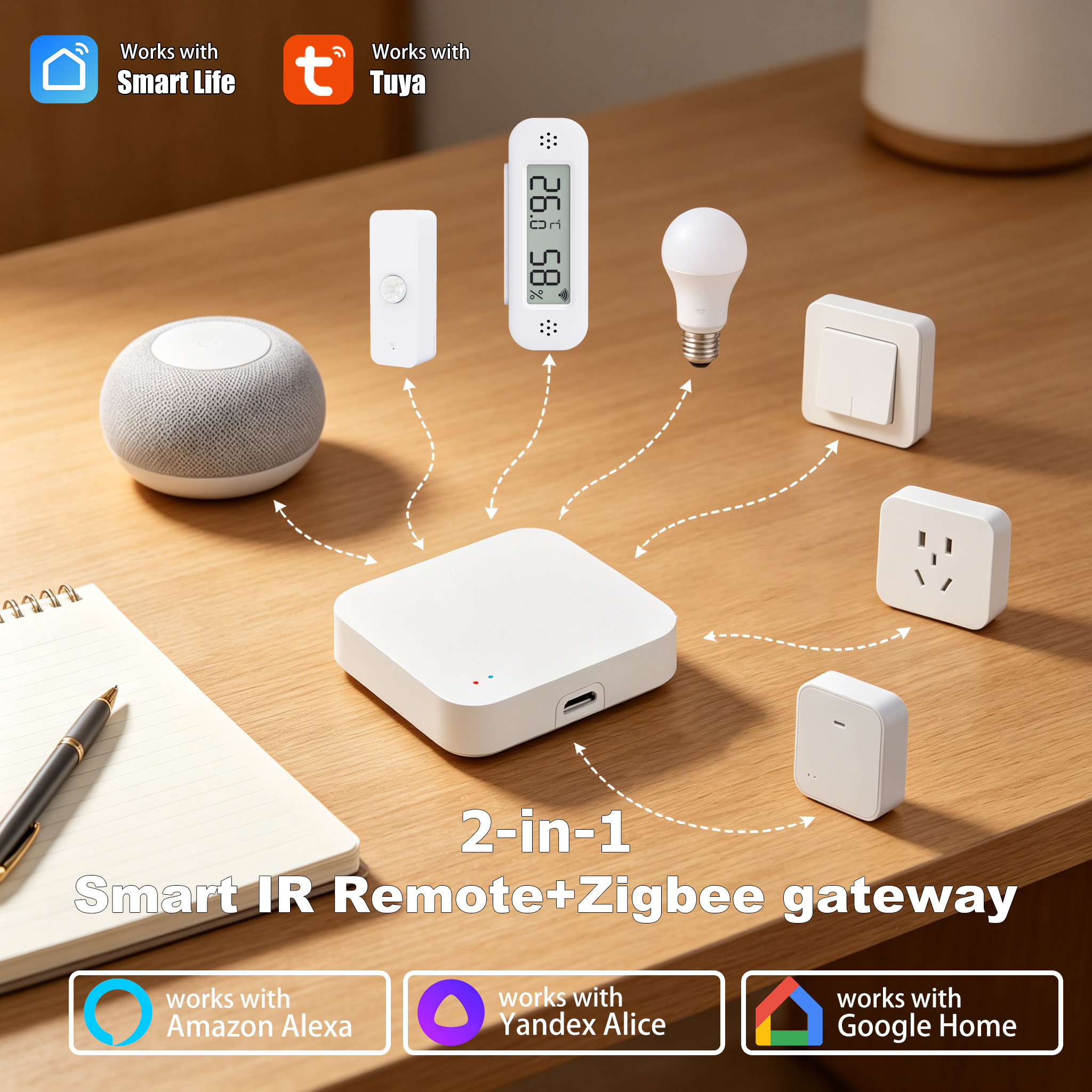 Smart Home Iot - Tuya Zigbee 3.0 Gateway IR Remote