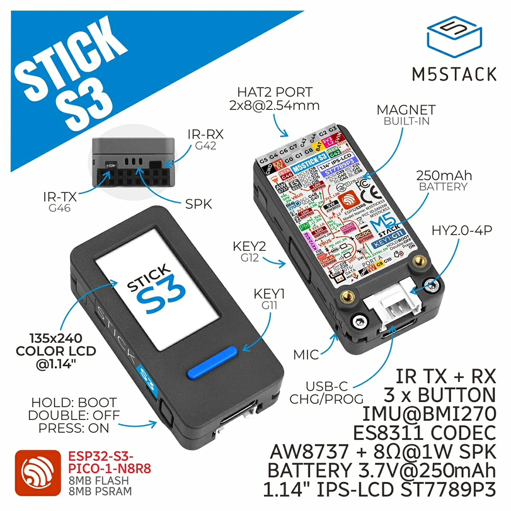 M5Stack M5StickS3 ESP32-S3 IoT - Smart Home Iot reseña y precio