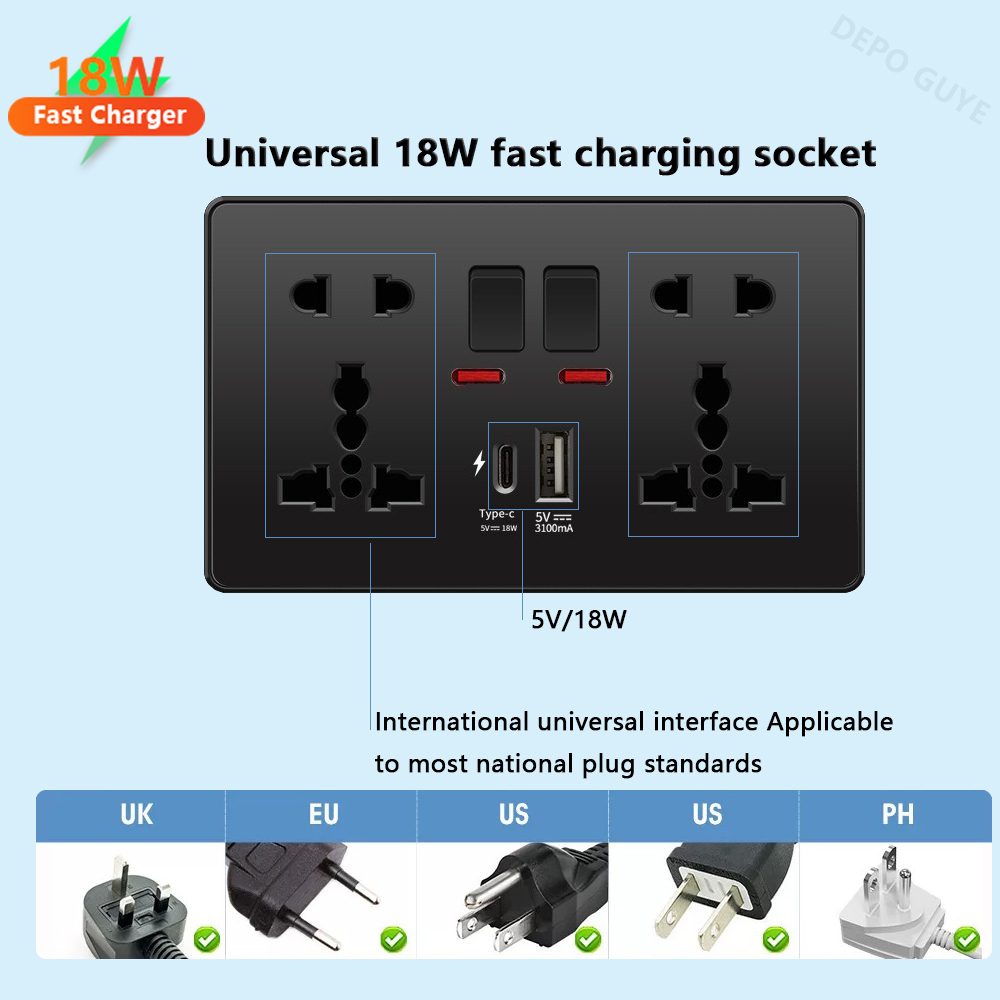 Universal Black USB Type-C 18W - Smart Home Usb reseña y precio