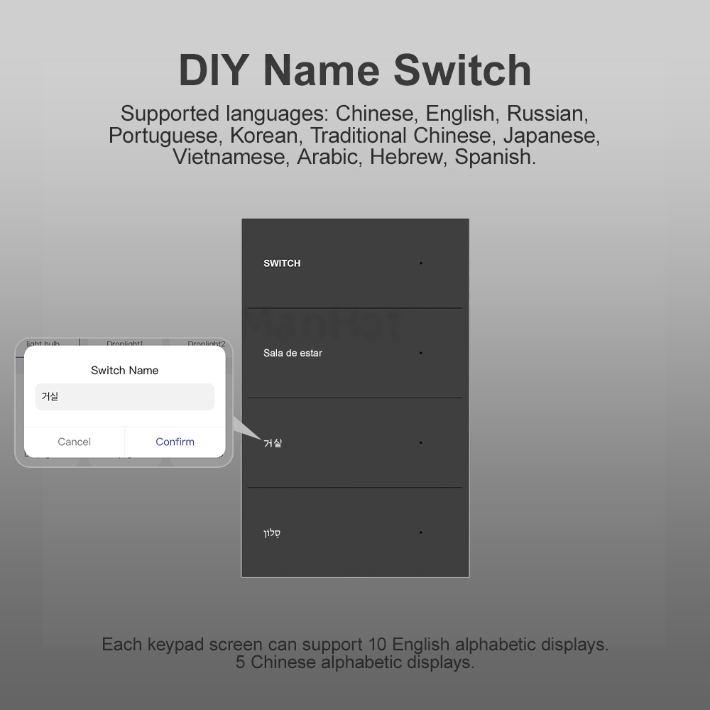 MANHOT WiFi Smart DIY Name Swi - Tuya Smart Switch reseña y precio