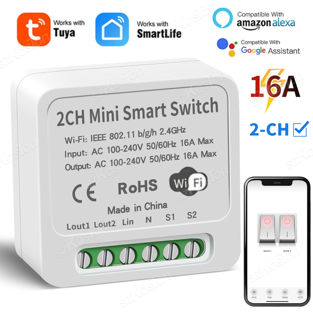 16A Tuya WiFi Smart Switch Mod - Smart Home Voice Control reseña y precio