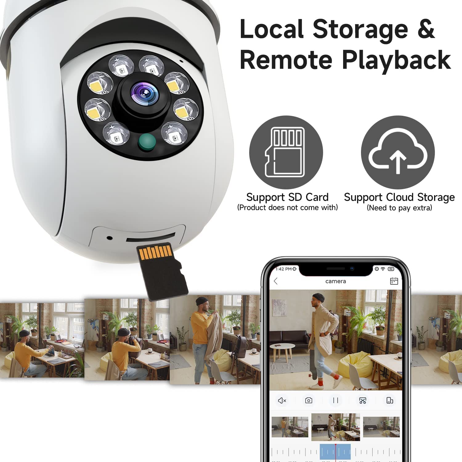 8MP E27 Bulb Surveillance Came - Smart Baby Night Light reseña y precio
