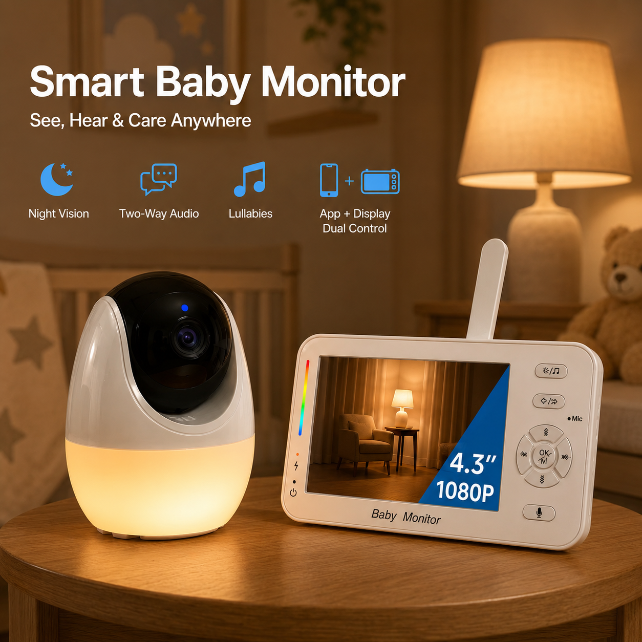 Smart Baby Monitor with Night  - Smart Baby Night Light reseña y precio