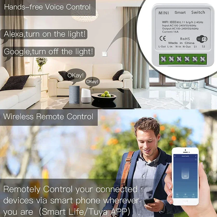 16A 20A Tuya Smart WiFi Switch - Tuya Smart Switch reseña y precio