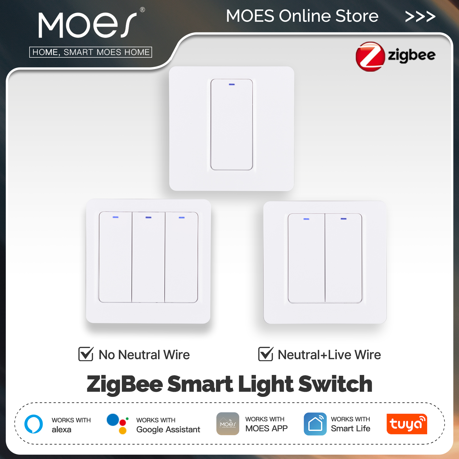 MOES ZigBee Smart Light Switch - Smart Home Voice Control reseña y precio